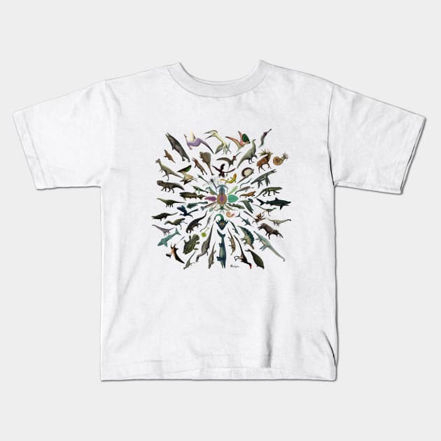 Paleoart Collage Kids T-Shirt by mariolanzas